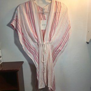 Raviya ✨ Pink & White Striped ✨ Bathing Suit Coverup ✨ Adjustable Waist Tie ✨